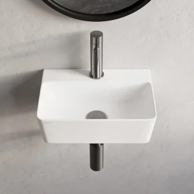 Stilo 365 - 36.5 × 25.5 cm, White porcelain sink 