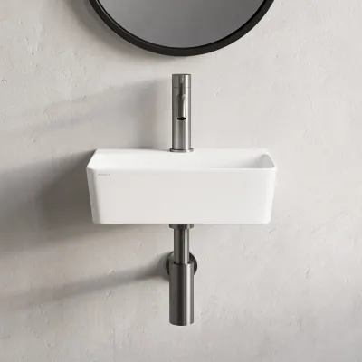Stilo 365 - 36.5 × 25.5 cm, White porcelain sink 