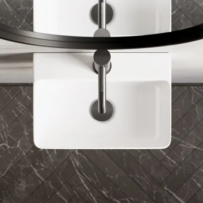 Stilo 365 - 36.5 × 25.5 cm, White porcelain sink 