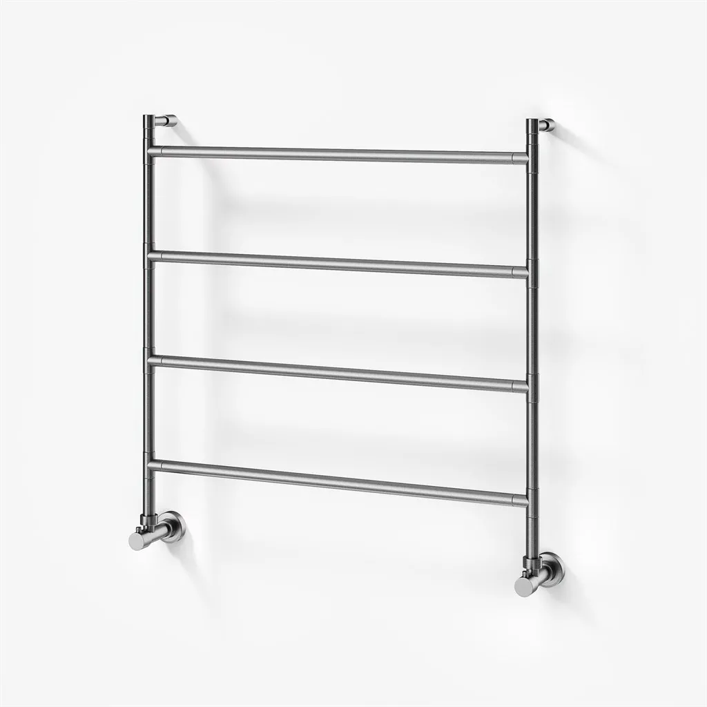 Vetro Nostromo 482/4 - 80x80, Water-borne Towel Rail, Brushed Steel