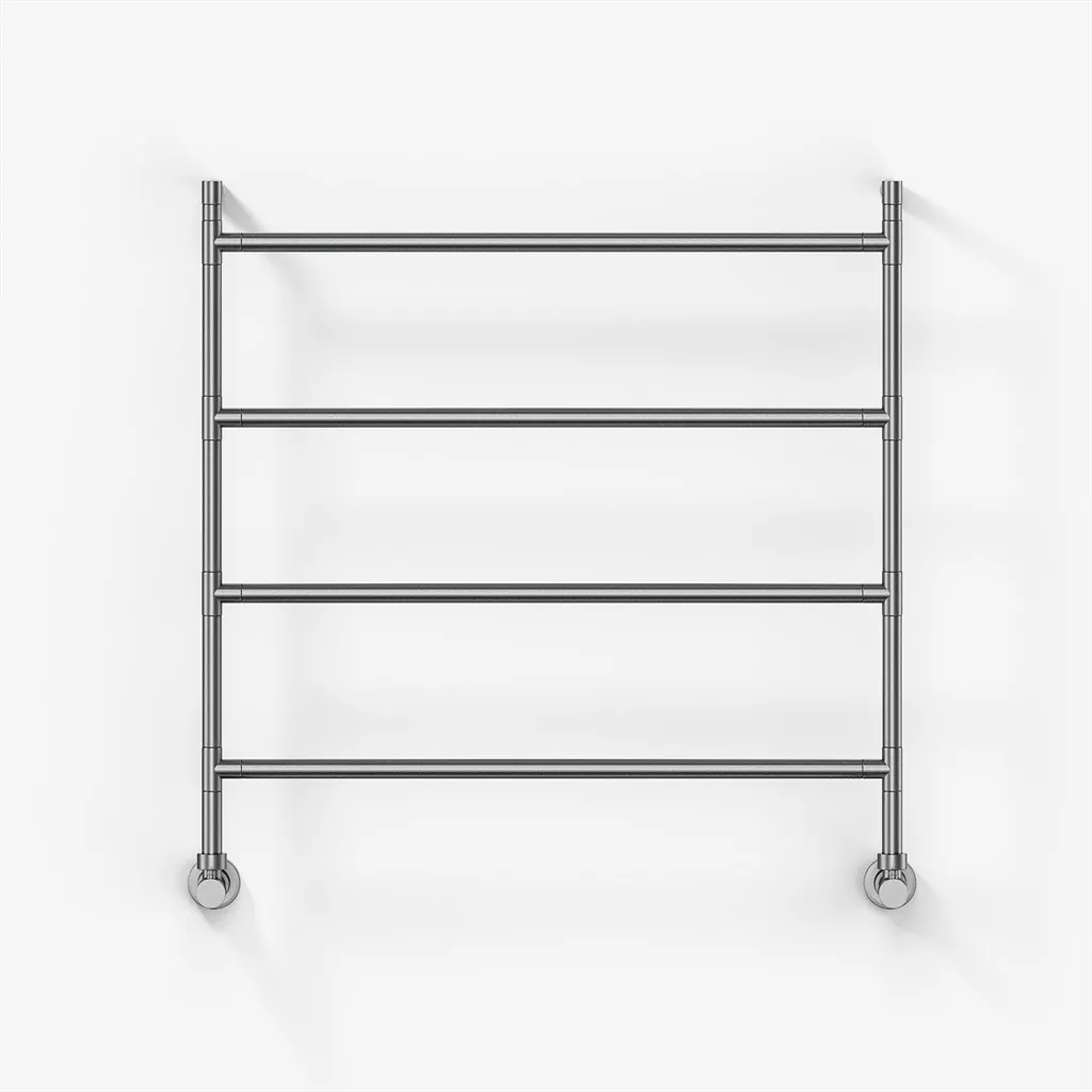 Vetro Nostromo 482/4 - 80x80, Water-borne Towel Rail, Brushed Steel