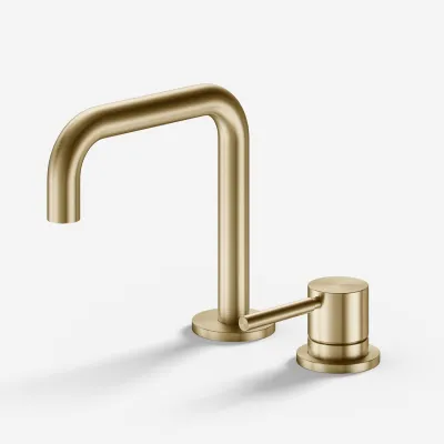 Semplice SHV405 S02 - Washbasin mixer with fixed spout, PVD Brushed Brass