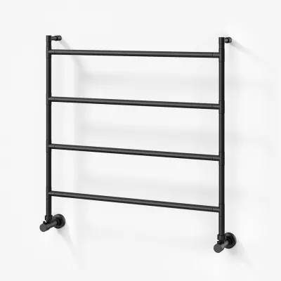 Vetro Nostromo 482/4 - 80x80, Waterborne Towel Rail, Matte Black