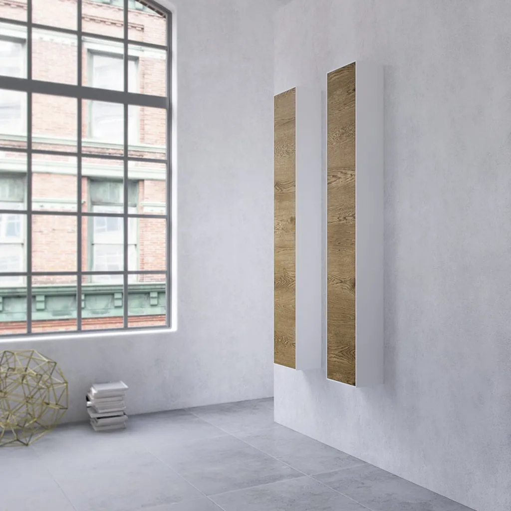 Copenhagen Chic CC1630 - Tall cabinet in Mattvid Corian® & Raw Wild Oak