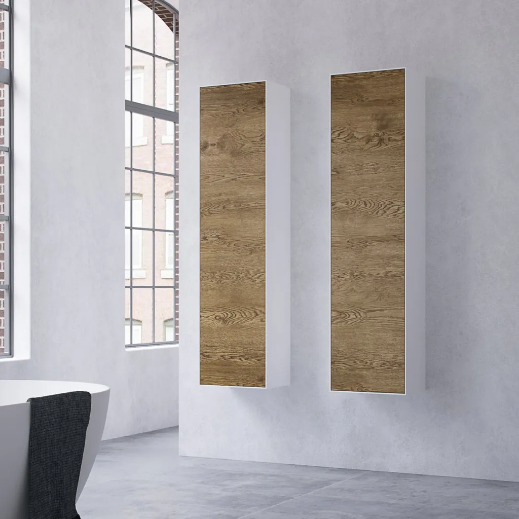 Copenhagen Chic CC3540 - Tall cabinet in Mattvid Corian® & Raw Wild Oak