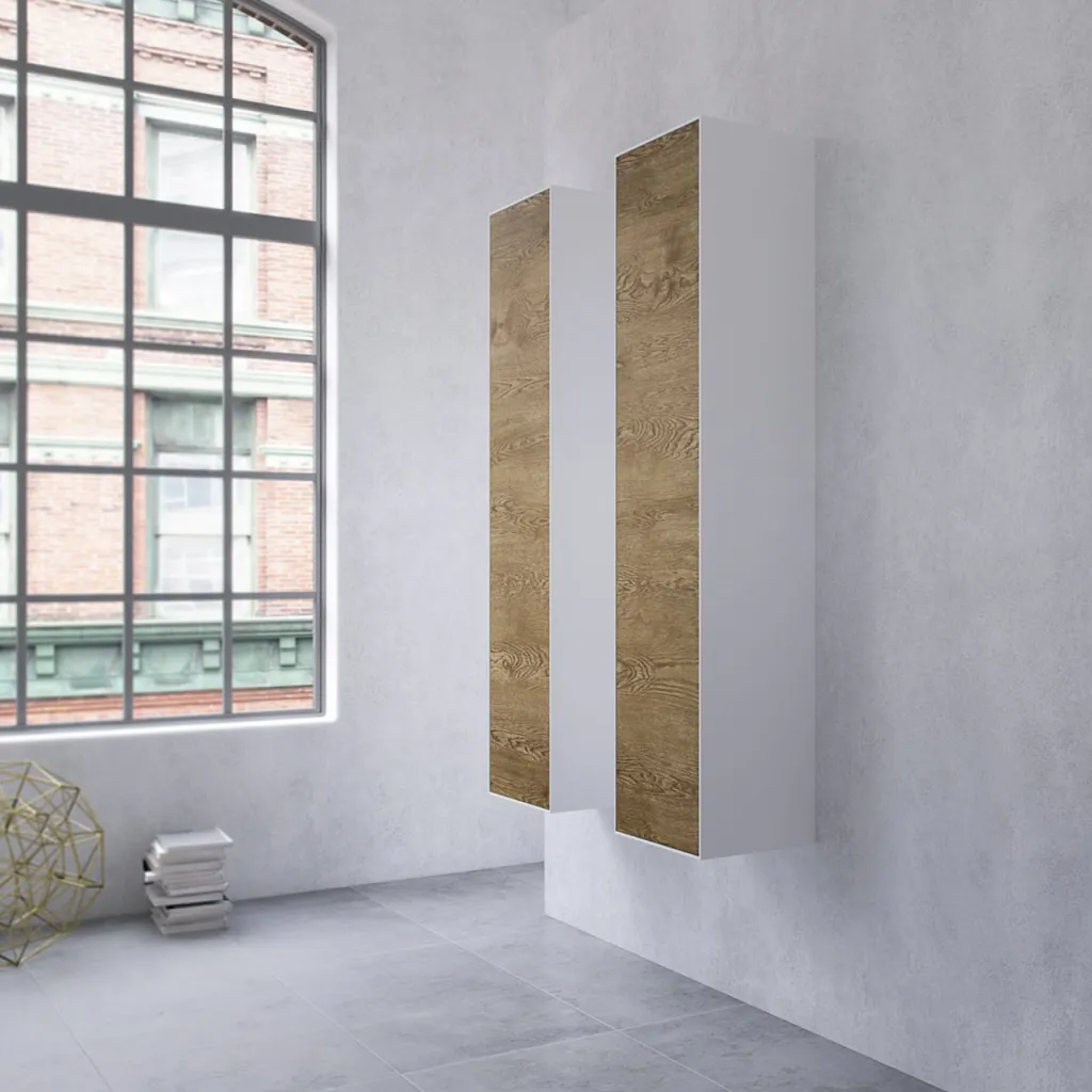 Copenhagen Chic CC3540 - Tall cabinet in Mattvid Corian® & Raw Wild Oak