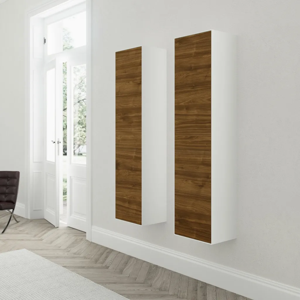 Copenhagen Chic CC3540 - Tall cabinet in Matt white Corian® & American Walnut