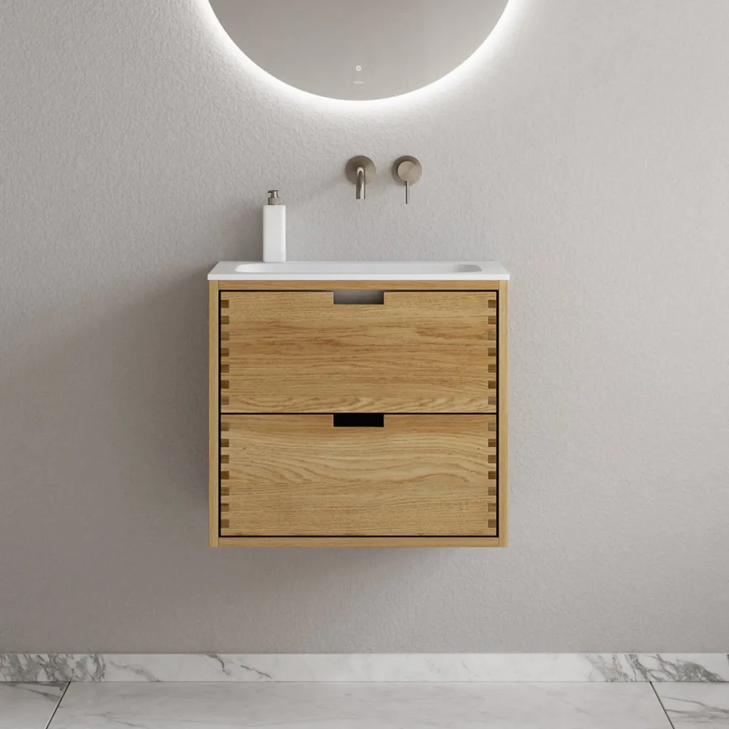 CPH Tapwork Soft 60 - MKII, Finger-Tapped Cabinetry in Natural Oak including Mathvid SolidTec® Sink