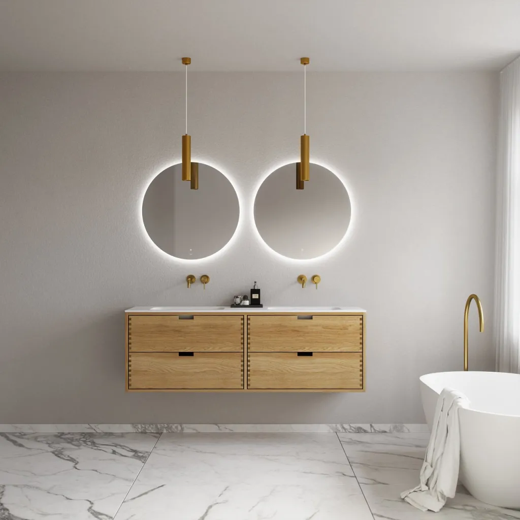 CPH Tapwork Soft 160D - MKII, Cabinetry in Natural Oak including Matt white SolidTec sink