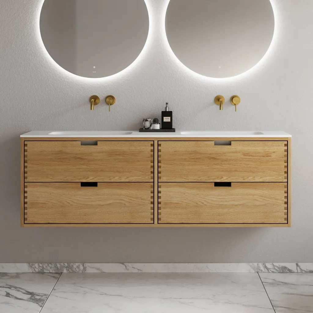 CPH Tapwork Soft 160D - MKII, Cabinetry in Natural Oak including Matt white SolidTec sink