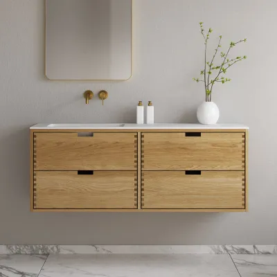 CPH Tapwork Soho 140L - MKII, Cabinetry in Natural Oak including Matt white SolidTec sink