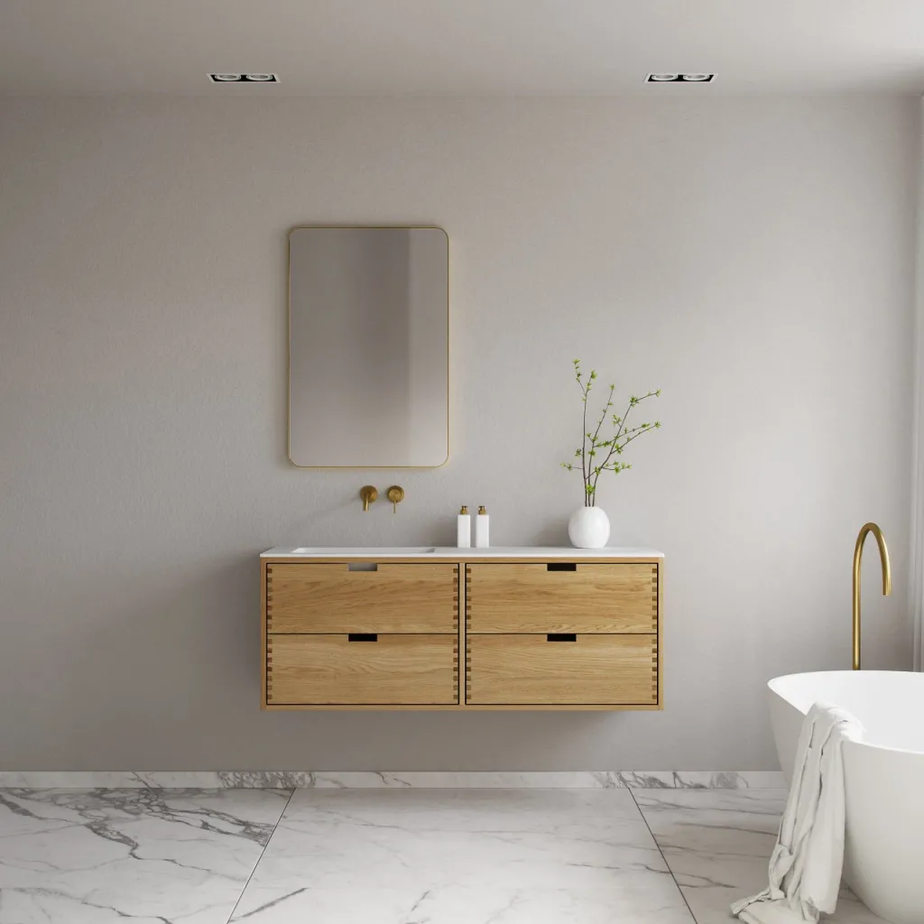 CPH Tapwork Soho 140L - MKII, Cabinetry in Natural Oak including Matt white SolidTec sink