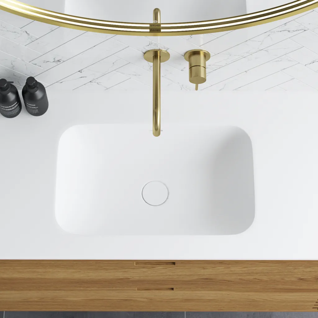 CPH Tapwork Soft 140R - MKII, Cabinetry in Natural Oak including Matt white SolidTec sink