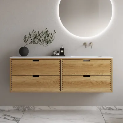 CPH Tapwork Soft 160R - MKII, Finger-Tapped Cabinetry in Natural Oak including Mathvid SolidTec® Sink