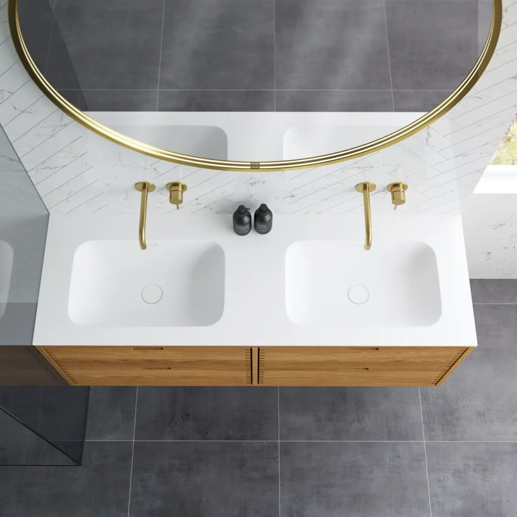 CPH Tapwork Soft 140D - MKII, Finger-Tapped Cabinetry in Natural Oak including Mathvid SolidTec® Sink