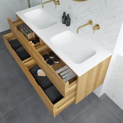 CPH Tapwork Soft 140D - MKII, Finger-Tapped Cabinetry in Natural Oak including Mathvid SolidTec® Sink