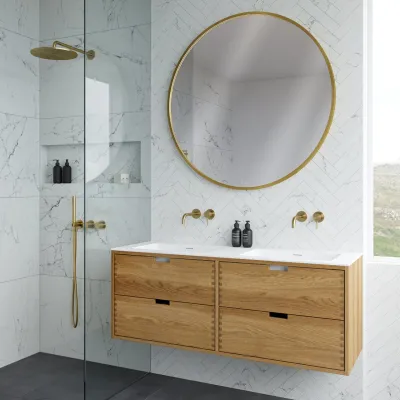 CPH Tapwork Soho 140D - MKII, Finger-Tapped Cabinetry in Natural Oak including Mathvid SolidTec® Sink