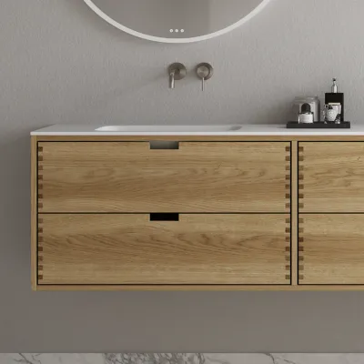 CPH Tapwork Soho 180D - MKII, Finger-Tapped Cabinetry in Natural Oak including Mathvid SolidTec® Sink