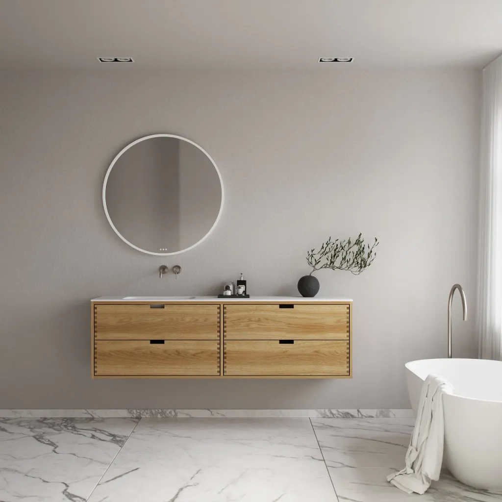 CPH Tapwork Soft 180L - MKII, Finger-Tapped Cabinetry in Natural Oak including Mathvid SolidTec® Sink