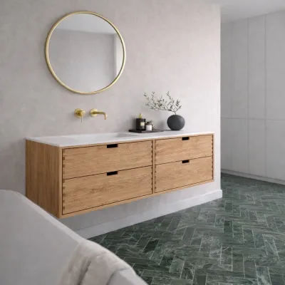 CPH Tapwork Soft 180L - MKII, Finger-Tapped Cabinetry in Natural Oak including Mathvid SolidTec® Sink