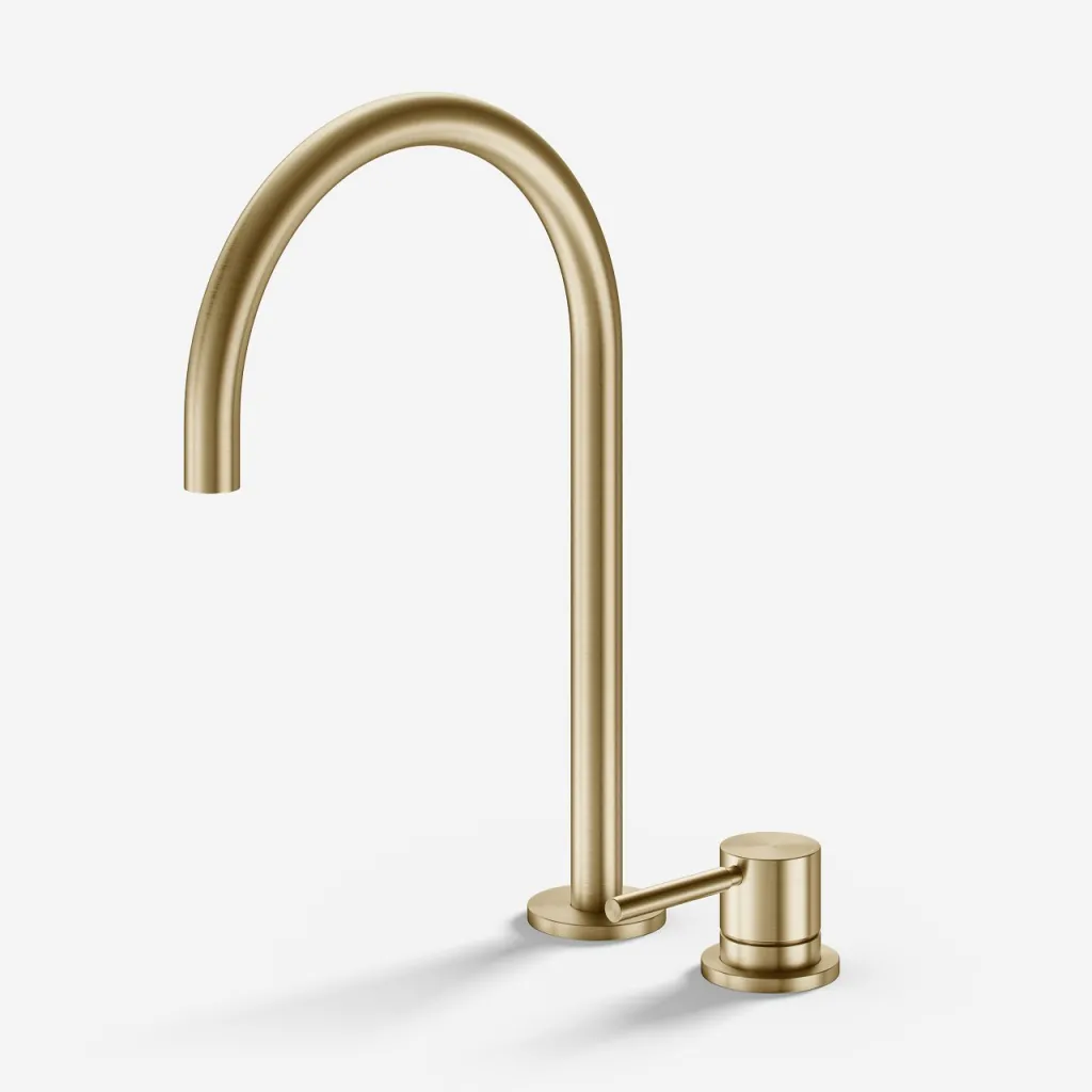 Semplice SHV405 S03 - Kitchen mixer with swivel spout, PVD Brushed Brass