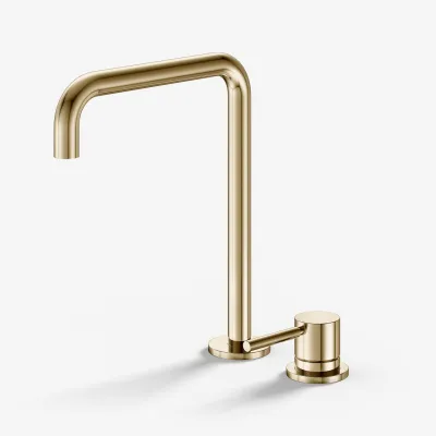 Semplice SHV405 S04 - Kitchen mixer with swivel spout, Polished Brass Natural
