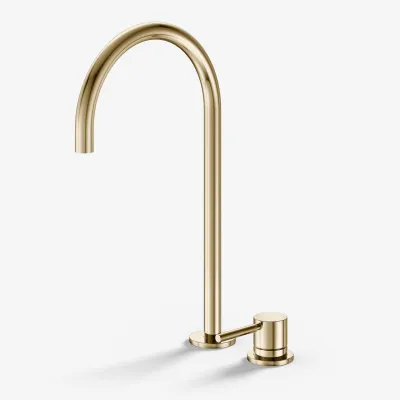 Semplice SHV405 S05 - Basin mixer with fixed spout, Polished Brass Natural