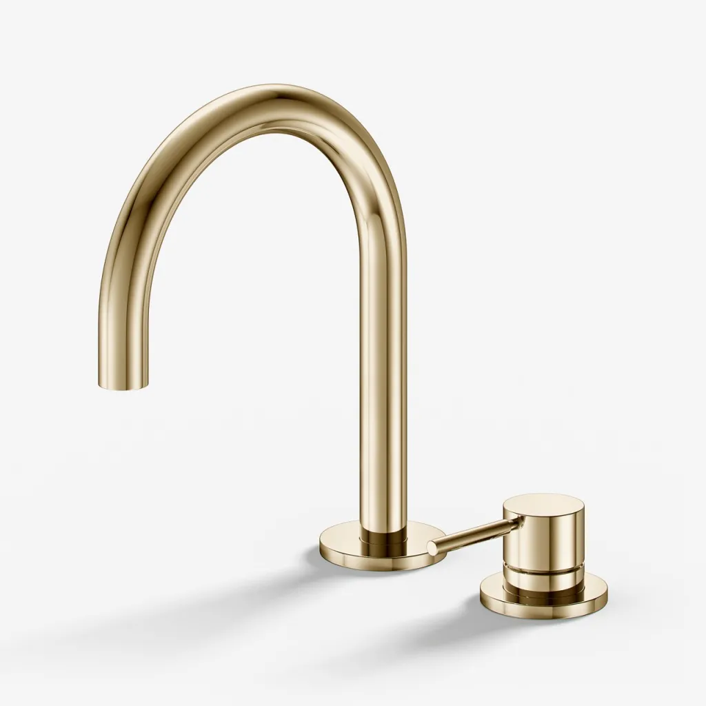 Semplice SHV505 S01 - Basin mixer with fixed spout, Polished Brass Natural