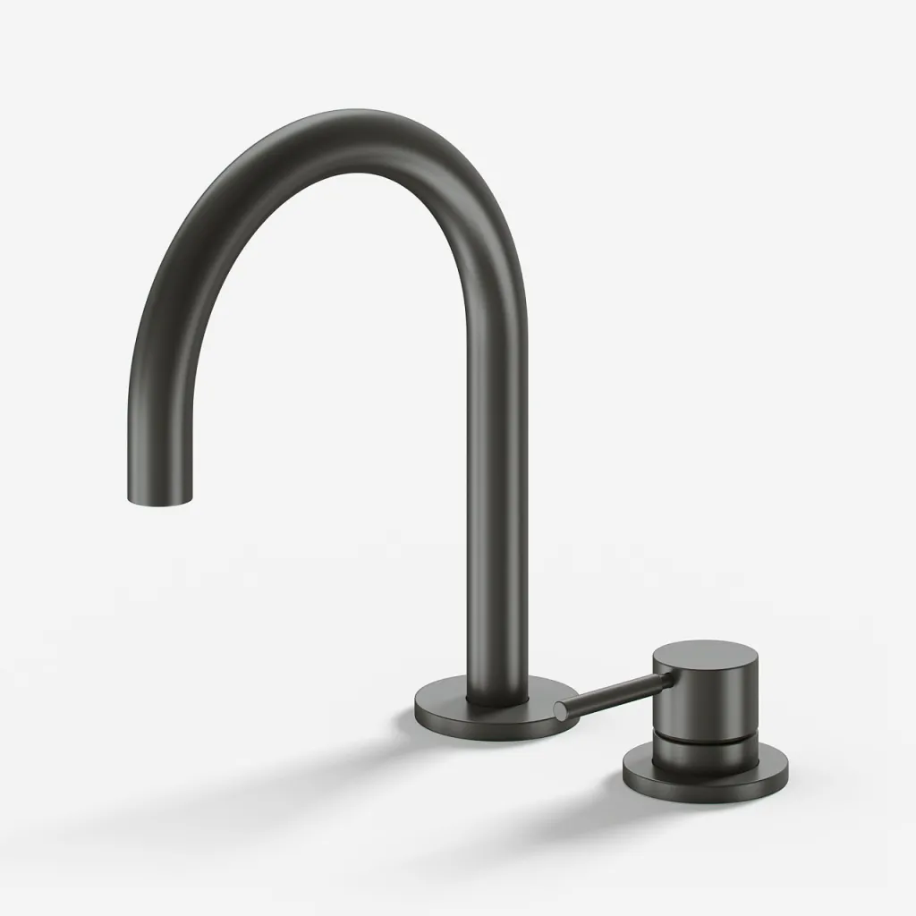 Semplice SHV505 S01 - Hand basin mixer with fixed spout, PVD Matt Gun Metal
