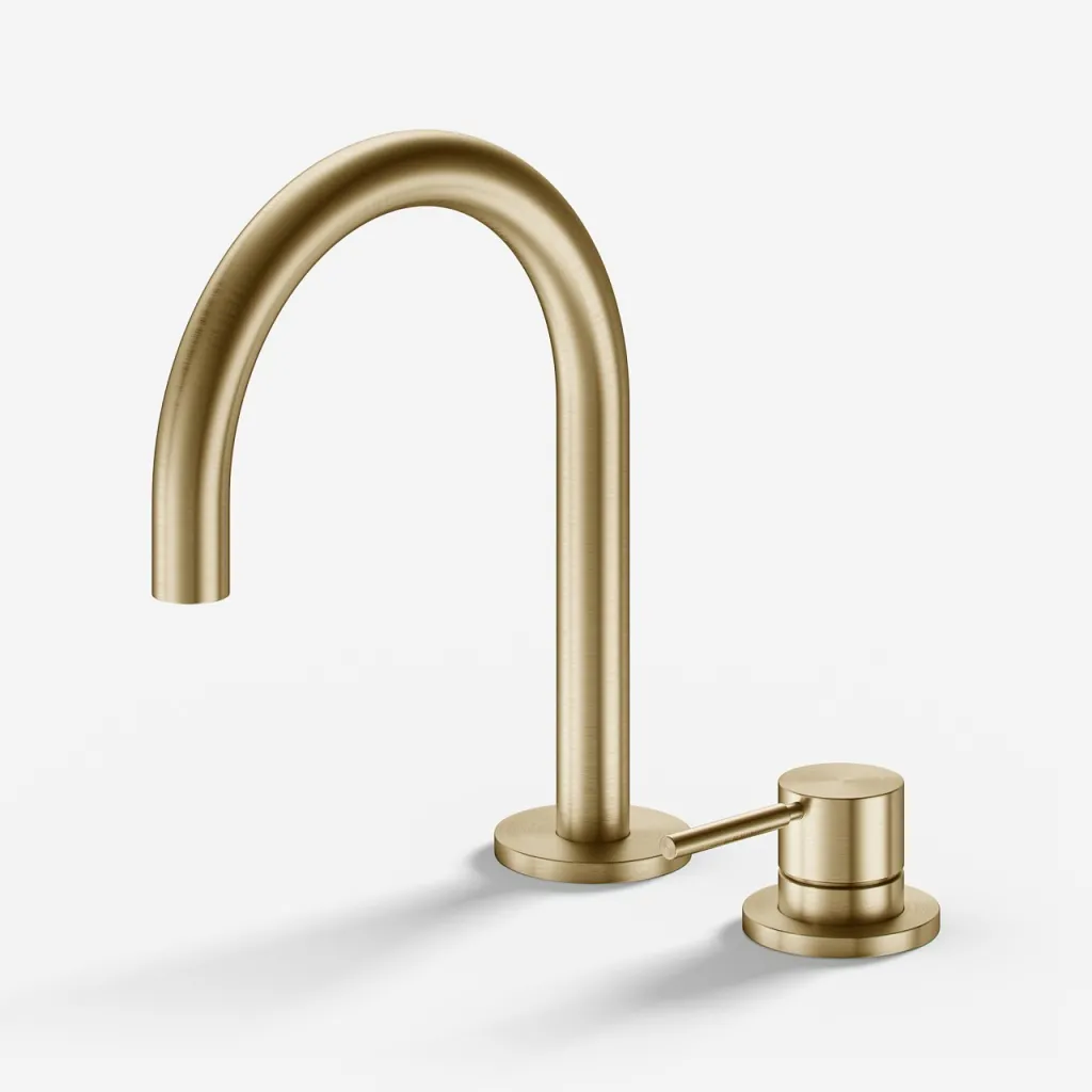 Semplice SHV505 S01 - Basin mixer with fixed spout, PVD Brushed Brass