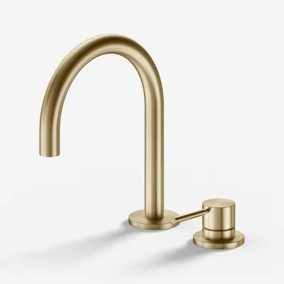 Semplice SHV505 S01 - Basin mixer with fixed spout, PVD Brushed Brass