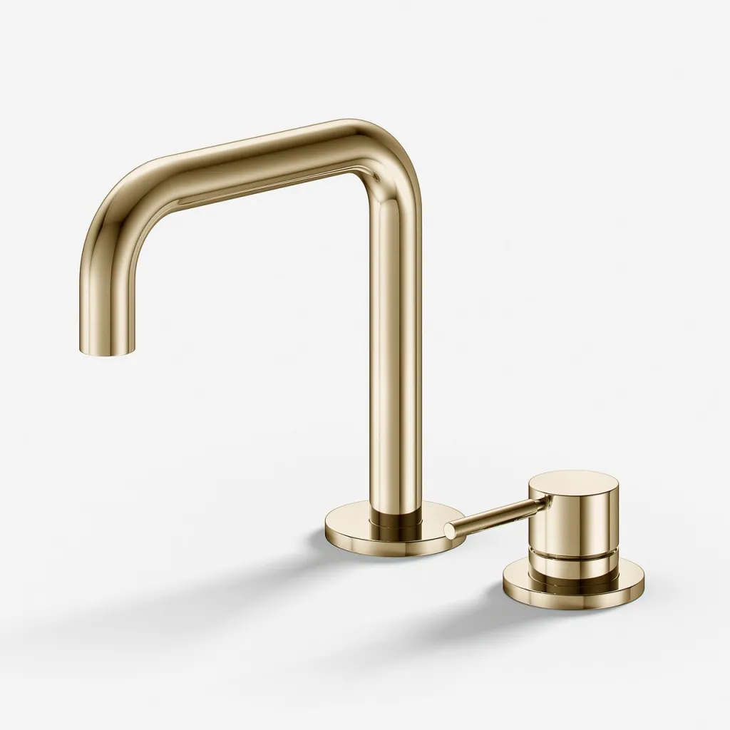 Semplice SHV505 S02 - Basin mixer with fixed spout, Polished Brass Natural