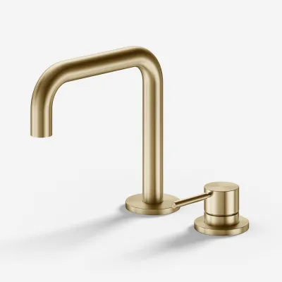 Semplice SHV505 S02 - Basin mixer with fixed spout, PVD Brushed Brass