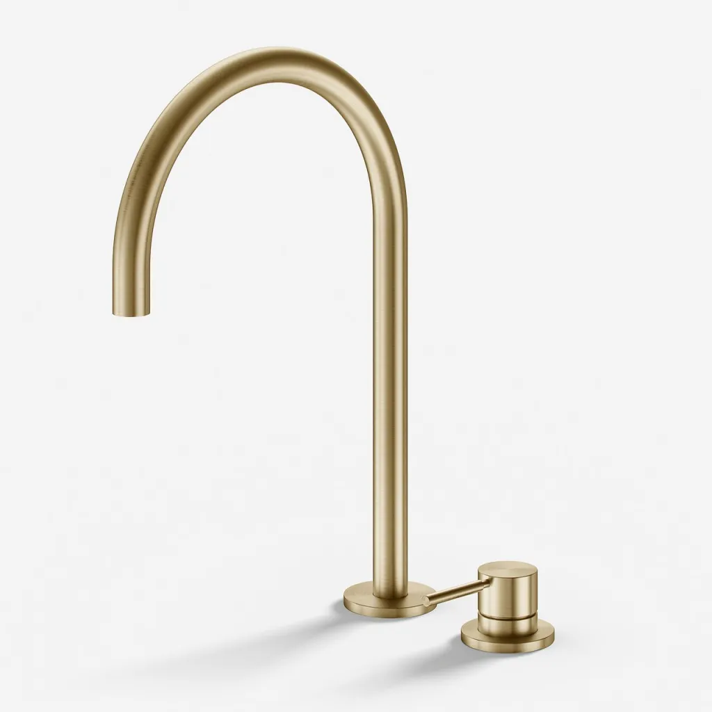 Semplice SHV505 S03 - Kitchen mixer with swivel spout, PVD Brushed Brass