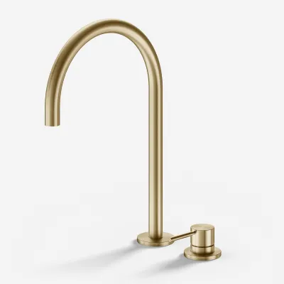 Semplice SHV505 S03 - Kitchen mixer with swivel spout, PVD Brushed Brass