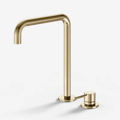Semplice SHV505 S04 - Kitchen mixer with swivel spout, Polished Brass Natural
