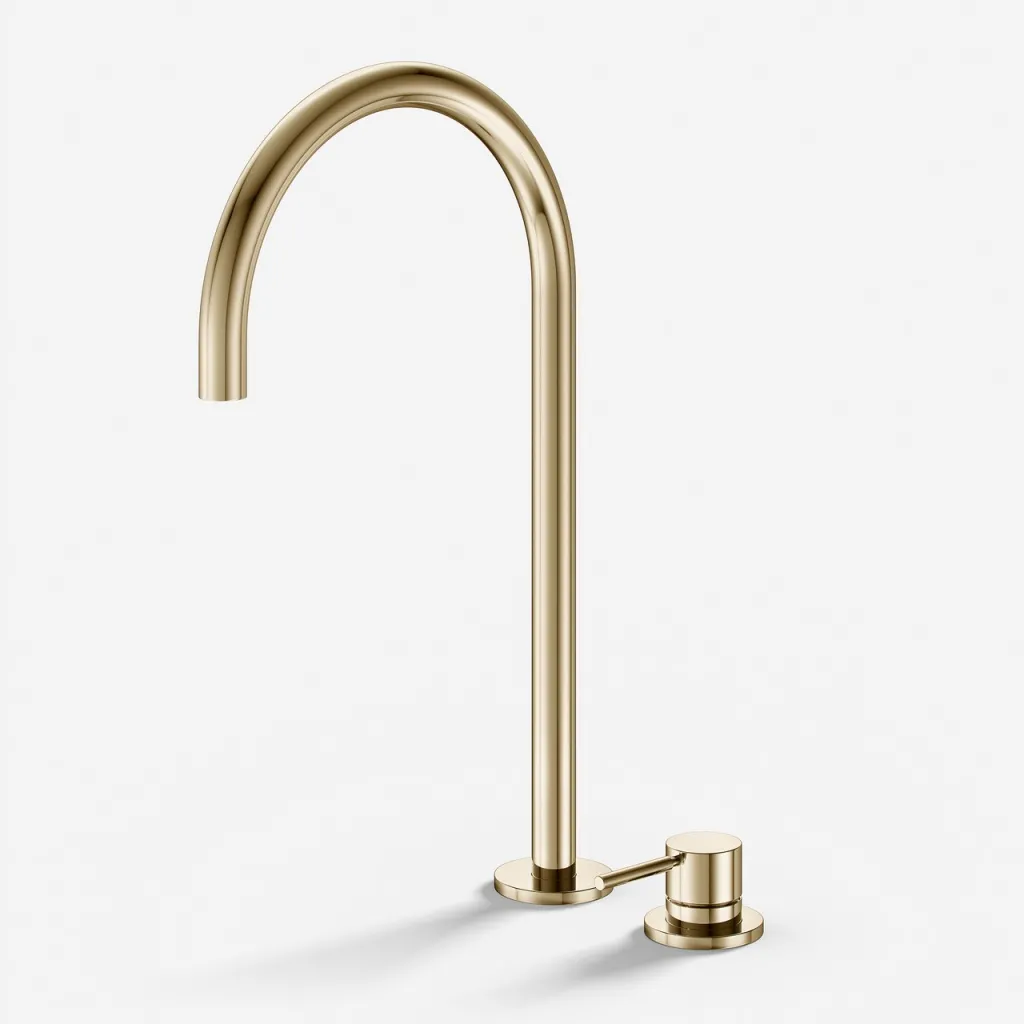 Semplice SHV505 S05 - Basin mixer with fixed spout, Polished Brass Natural