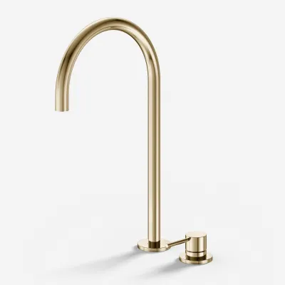 Semplice SHV505 S05 - Basin mixer with fixed spout, Polished Brass Natural