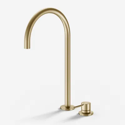 Semplice SHV505 S05 - Basin mixer with fixed spout, PVD Brushed Brass