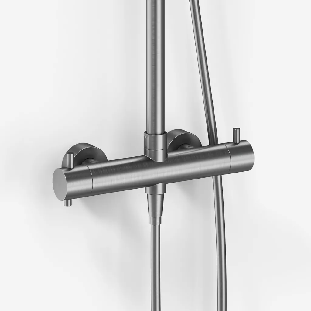 Classwell C900 - Thermostat set XL Rain DeLuxe Ø30 EasyClean, Brushed Stainless Steel
