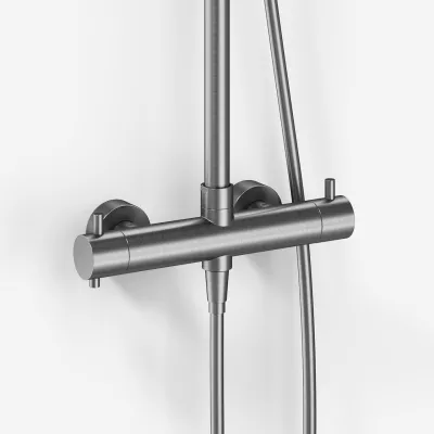Classwell C900 - Thermostat set XL Rain DeLuxe Ø30 EasyClean, Brushed Stainless Steel