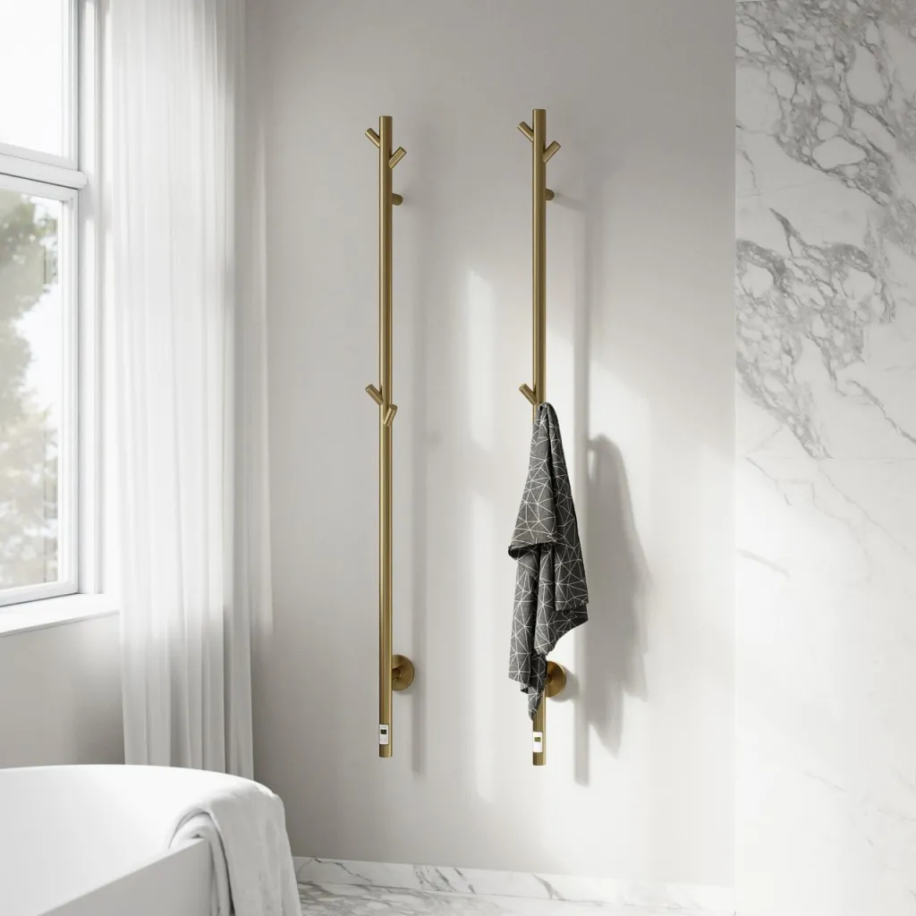 Pulcher® Style PS14 - Electric Towel Warmer w/Timer, PVD Brushed Brass