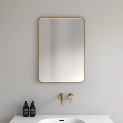 Noorwork NM5070 - 50x70 cm, Carpenter Wooden Frame Mirror in Oiled Oak