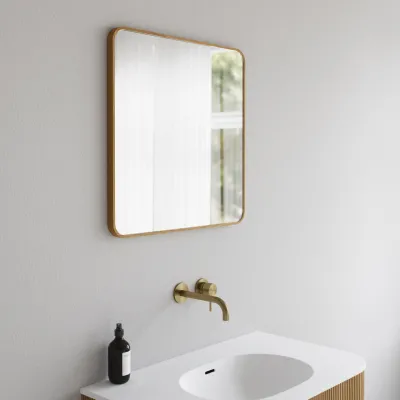 Noorwork NM6060 - 60x60 cm, Carpenter Wooden frame mirror in oiled Oak