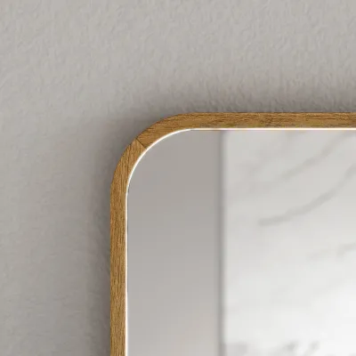 Noorwork NM6060 - 60x60 cm, Carpenter Wooden frame mirror in oiled Oak