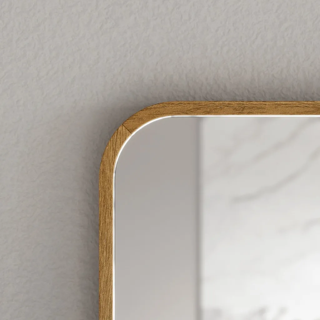 Noorwork NM7080 - 70x80 cm, Carpenter Wooden frame mirror in oiled Oak