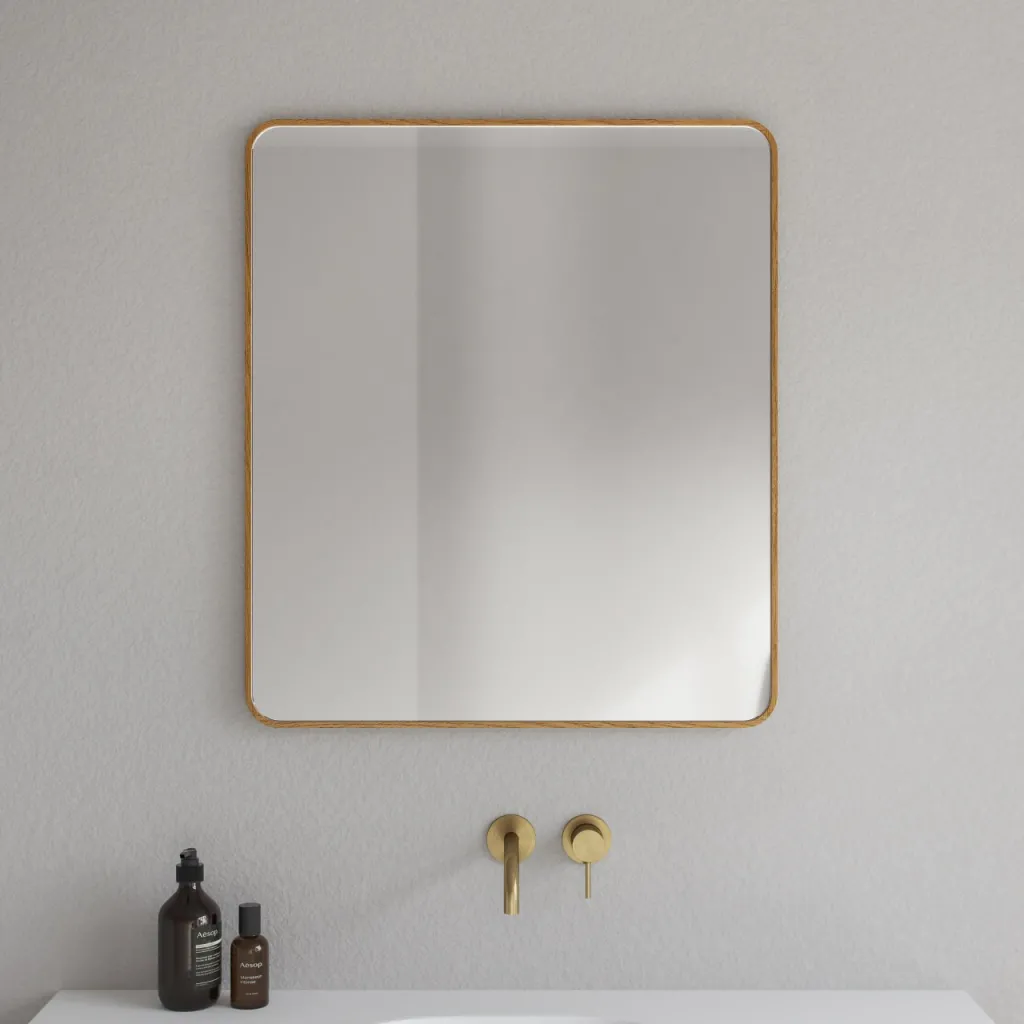 Noorwork NM7080 - 70x80 cm, Carpenter Wooden frame mirror in oiled Oak