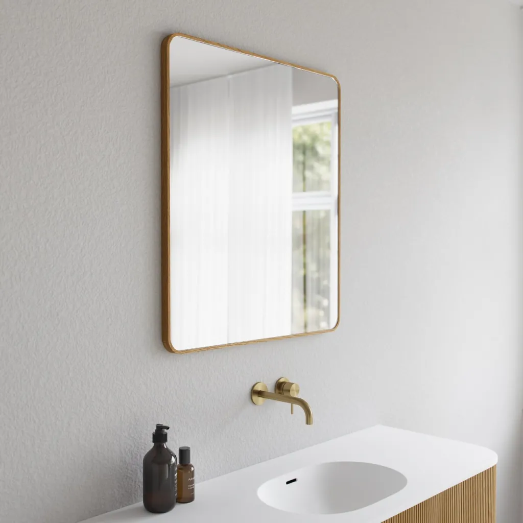 Noorwork NM7080 - 70x80 cm, Carpenter Wooden frame mirror in oiled Oak
