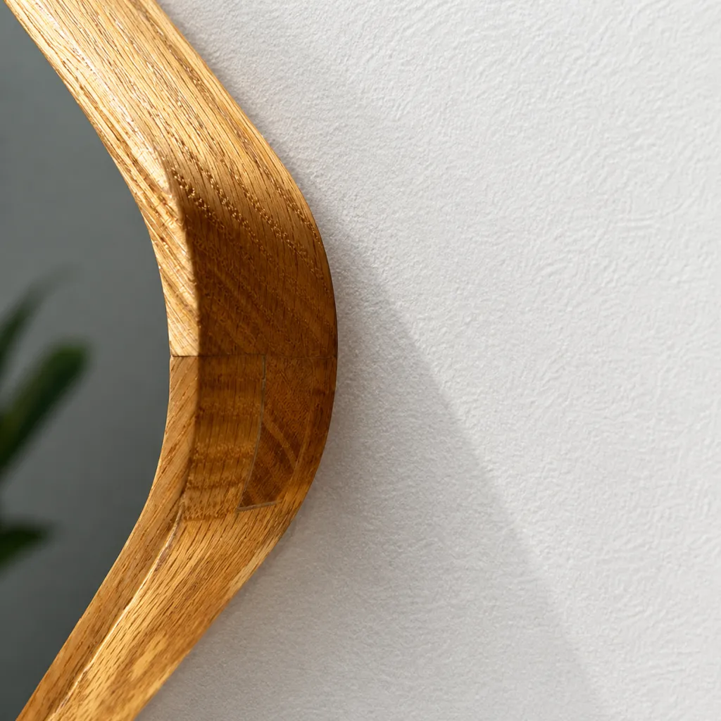 Noorwork NM7010 - 70x100 cm, Carpenter Wooden frame mirror in oiled Oak