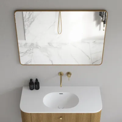 Noorwork NM7010 - 70x100 cm, Carpenter Wooden frame mirror in oiled Oak